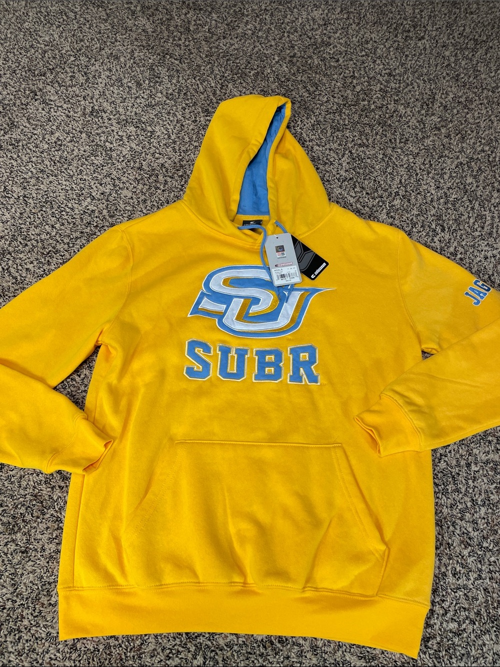 SUBR Yellow Fleece Pullover Hoodie Mens M | NWT